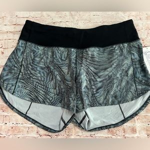 NWT lululemon Speed Up Shorts MR 4”, Size 10, multi/black
